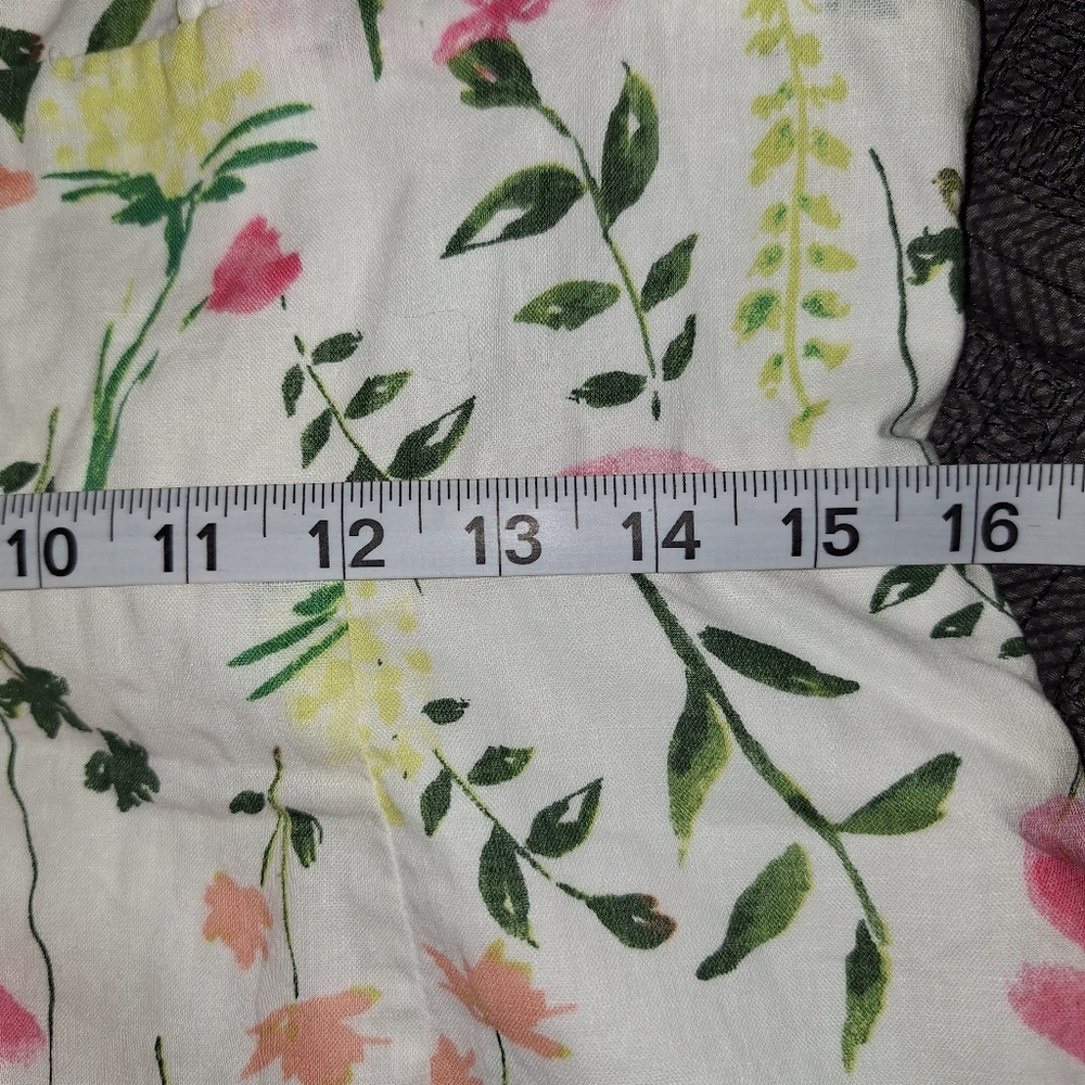 Mi Ami Floral Linen Blend Mini Dress Large Franscesca's Boutique Adjust Strap - Picture 12 of 13